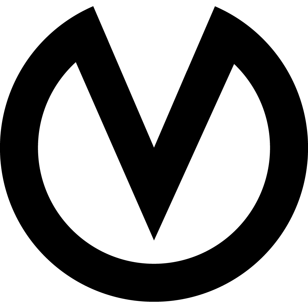 V-icoon in zwart